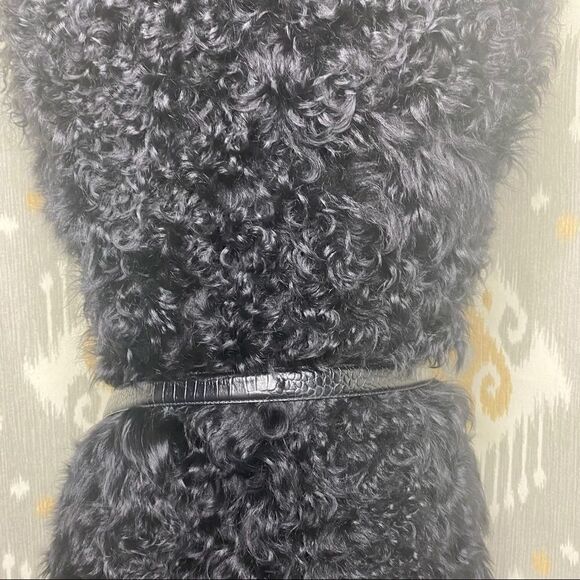 Ralph Lauren Long Black Curly Lamb Shearling Vest - Picture 13 of 16